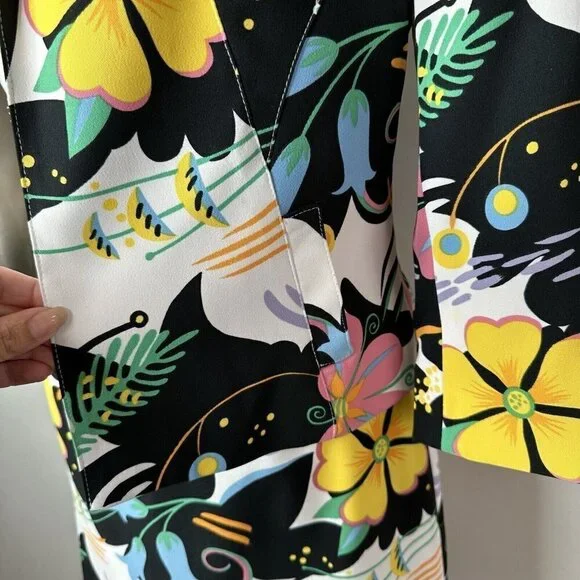 Rare Vintage Alberto Makali for Cache Floral Print Jacket and Skirt Suit 4/6